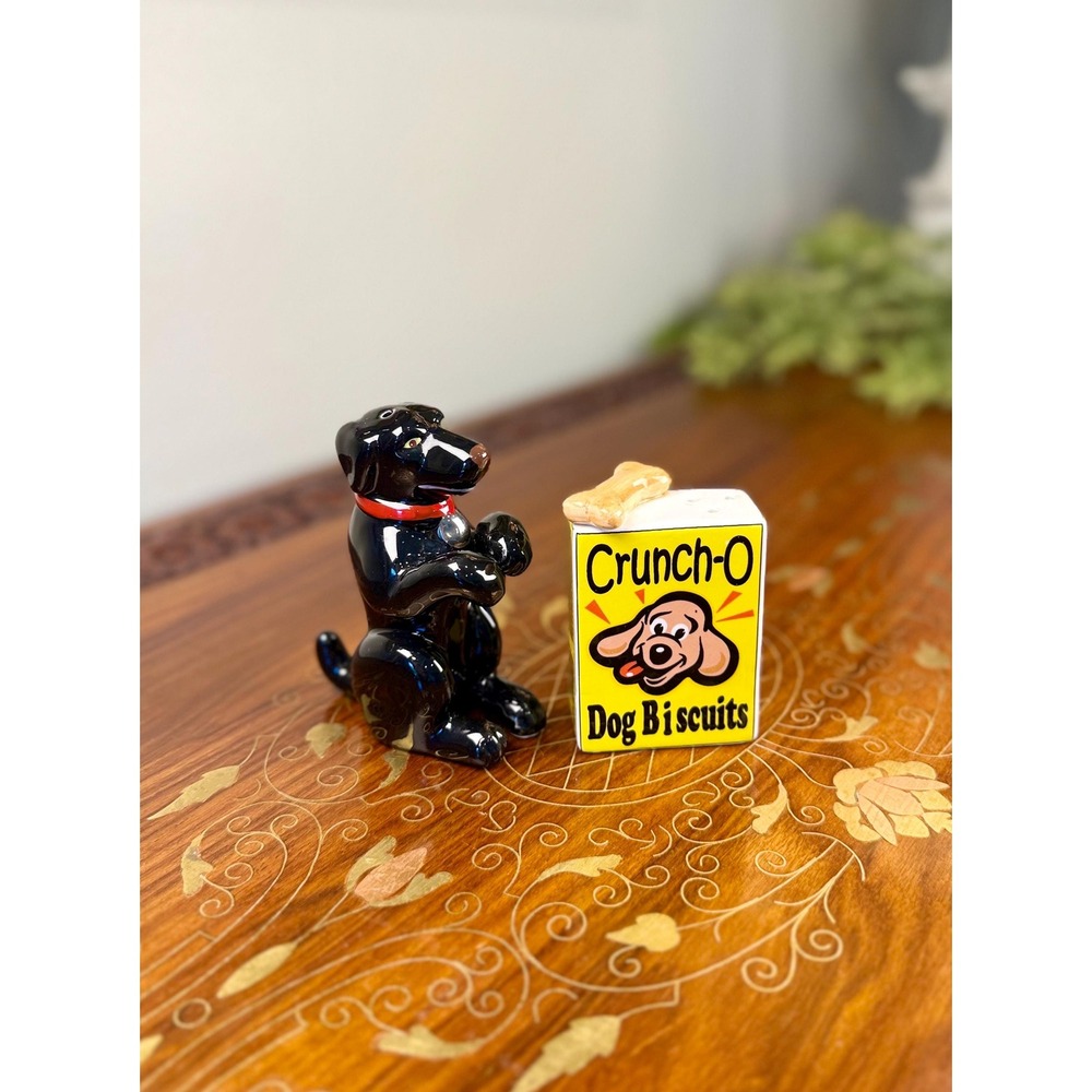 Vintage Jim Bailey Dog Salt & Pepper Shakers • Crunch-O Dog Biscuits